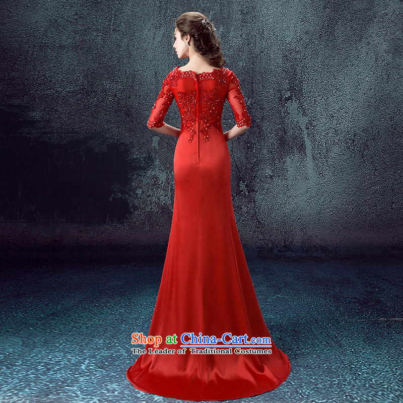 According to Lin Sa 2015 autumn and winter new marriages bows services long-sleeved lace crowsfoot evening dress small trailing wedding dress tailored customer service, in accordance with the Advisory Lin Sha , , , shopping on the Internet