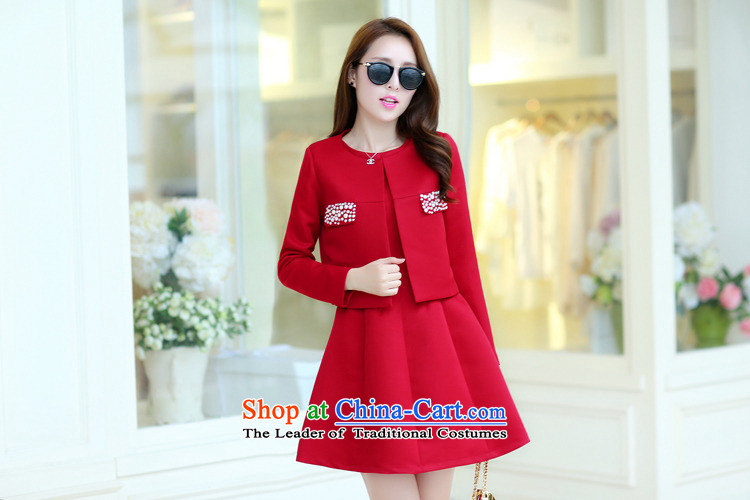 The law was the 2015 Autumn Qi load new women's kit Korean aristocratic small incense diamond wind jacket vest bon bon skirt two kits dresses larger dress short skirts dark red L picture, prices, brand platters! The elections are supplied in the national character of distribution, so action, buy now enjoy more preferential! As soon as possible.