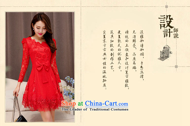 Flower Tanya new autumn 2015) long-sleeved blouses and dresses large red video in long-sleeved thin long skirt dress 5203 RED M picture, prices, brand platters! The elections are supplied in the national character of distribution, so action, buy now enjoy more preferential! As soon as possible.