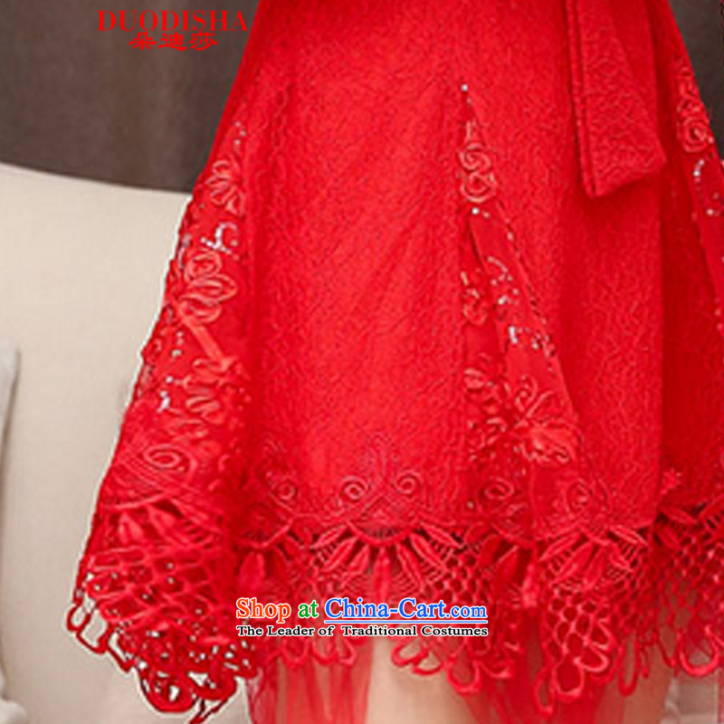 Flower Tanya new autumn 2015) long-sleeved blouses and dresses large red video in long-sleeved thin long skirt dress 5203 RED M flower Tanya (DUODISHA) , , , shopping on the Internet