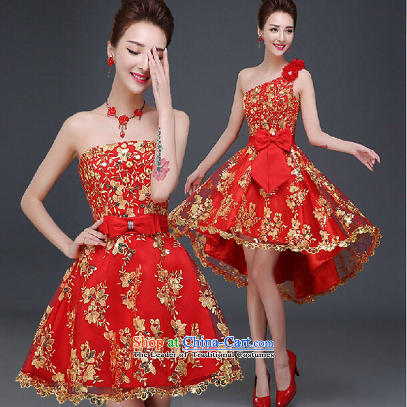 Wipe the chest video thin bridesmaid Service, Mr Ronald banquet evening dresses 2015 new bride dress married Sau San bows services shoulder to red do not return not switch to love, Su-lan , , , shopping on the Internet