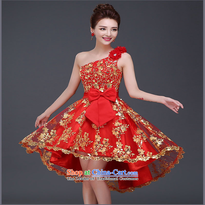 Wipe the chest video thin bridesmaid Service, Mr Ronald banquet evening dresses 2015 new bride dress married Sau San bows services shoulder to red do not return not switch to love, Su-lan , , , shopping on the Internet