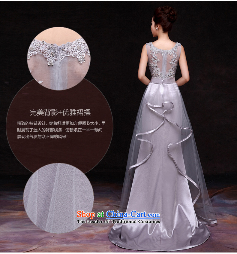 Time Syrian word diamond shoulder tail wedding dresses long bows Service Bridal temperament new 2015 Autumn Red Dress Show Girls Sau San Light Gray XXL picture, prices, brand platters! The elections are supplied in the national character of distribution, so action, buy now enjoy more preferential! As soon as possible.