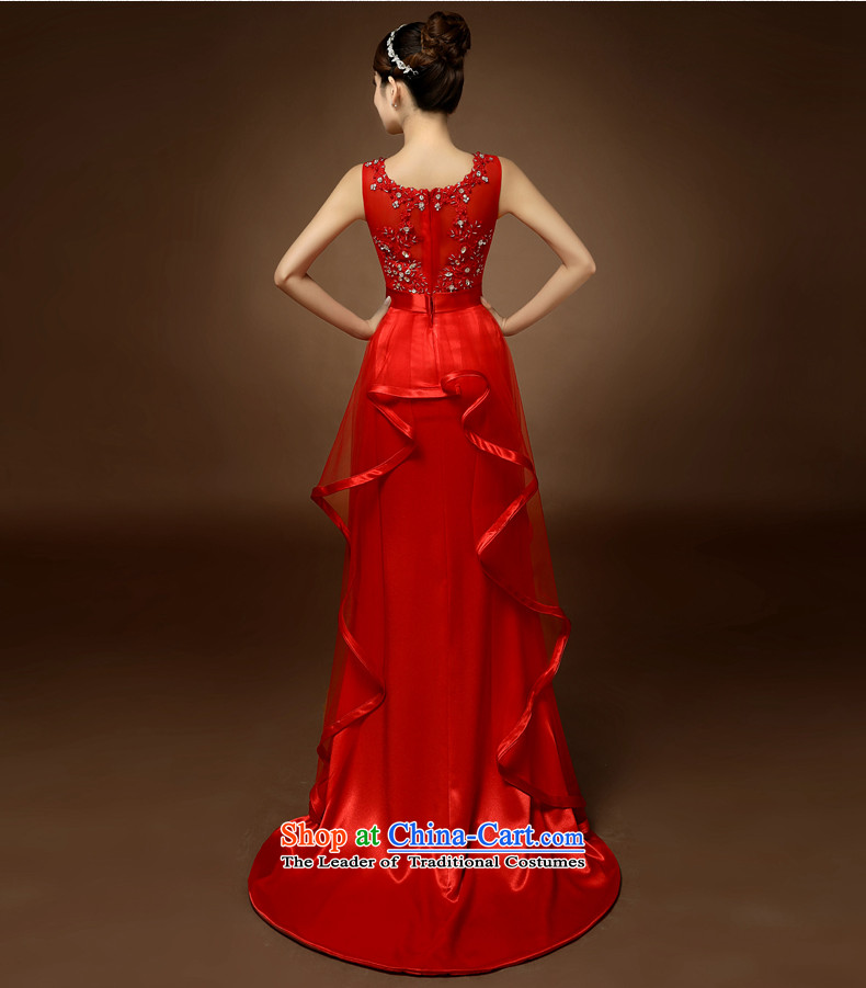 Time Syrian word diamond shoulder tail wedding dresses long bows Service Bridal temperament new 2015 Autumn Red Dress Show Girls Sau San Light Gray XXL picture, prices, brand platters! The elections are supplied in the national character of distribution, so action, buy now enjoy more preferential! As soon as possible.