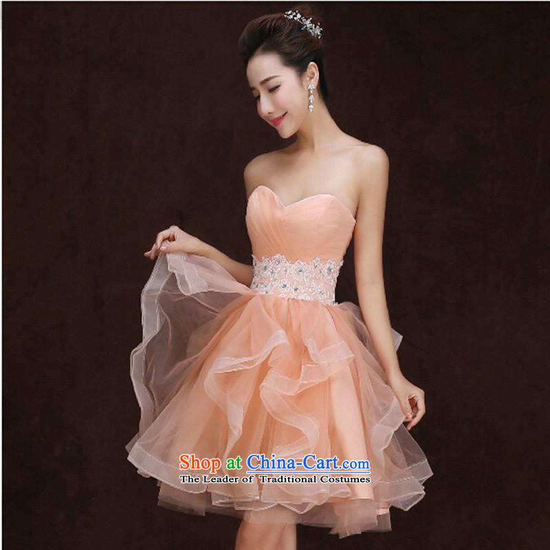 2015 new anointed chest bride small Dress Short) bows services bridesmaid marriage yarn dress uniform female bridesmaid skirt picture color S love Su-lan , , , shopping on the Internet