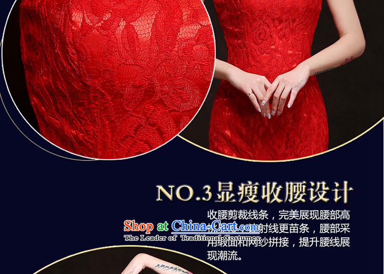 Wedding dress 2015 new bride autumn and winter clothing crowsfoot banquet service bows long lace dress Sau San video will bride dresses thin bridesmaid annual ceremony services red XL Photo, prices, brand platters! The elections are supplied in the national character of distribution, so action, buy now enjoy more preferential! As soon as possible.