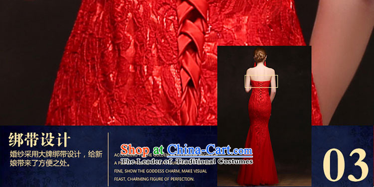 Wedding dress 2015 new bride autumn and winter clothing crowsfoot banquet service bows long lace dress Sau San video will bride dresses thin bridesmaid annual ceremony services red XL Photo, prices, brand platters! The elections are supplied in the national character of distribution, so action, buy now enjoy more preferential! As soon as possible.