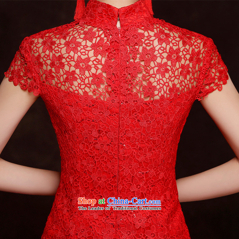 Wedding dresses new 2015 autumn and winter bride services bride banquet dresses bows video thin lace dress bridal lace wedding dress bridesmaid dress ball dress RED M yarn edge Lily , , , shopping on the Internet