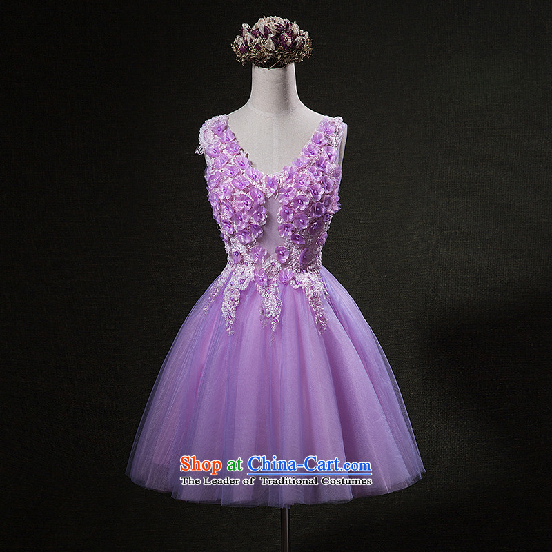 Evening Dress Short of summer bridesmaid skirt bridesmaid dress bridesmaid reunion dress dresses moderator dress evening dinner show, the annual session of the autumn and winter light purple M, Stéphane Yu to , , , shopping on the Internet
