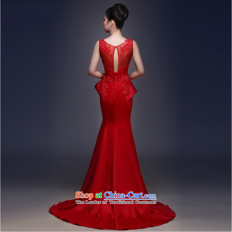 The first white into about bridal dresses 2015 new crowsfoot summer evening dresses marriage bows services small trailing red carpet gathering back to the door to red , L, white first into about shopping on the Internet has been pressed.