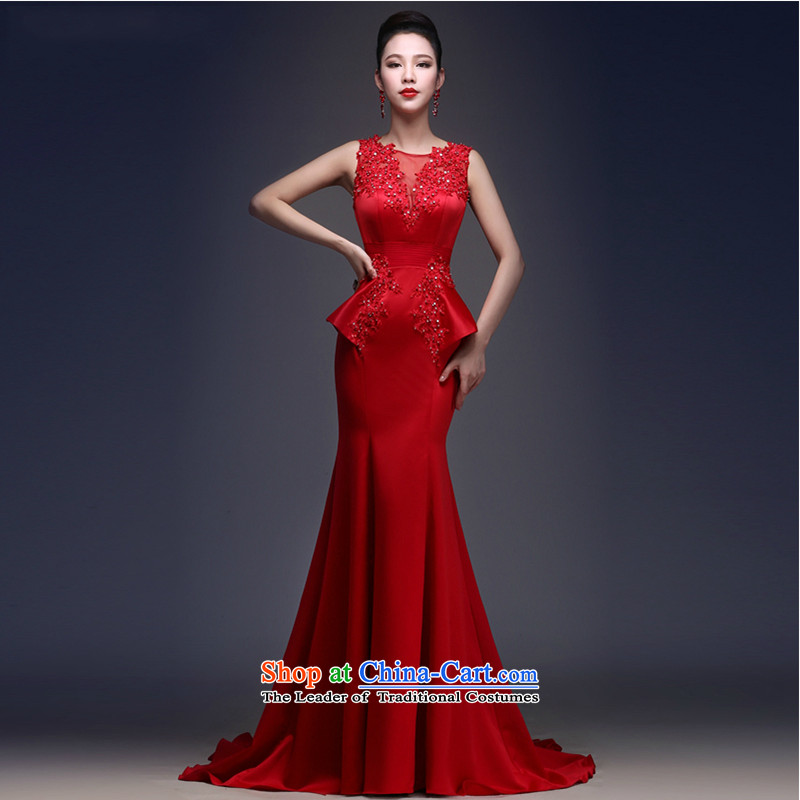 The first white into about bridal dresses 2015 new crowsfoot summer evening dresses marriage bows services small trailing red carpet gathering back to the door to red , L, white first into about shopping on the Internet has been pressed.
