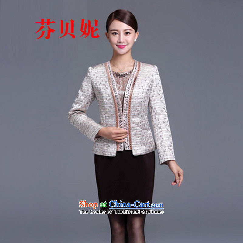 Leung Pui Connie 2015 autumn and winter in the new large older women's wedding dresses mother replacing dresses two kit Y9687 picture color?M