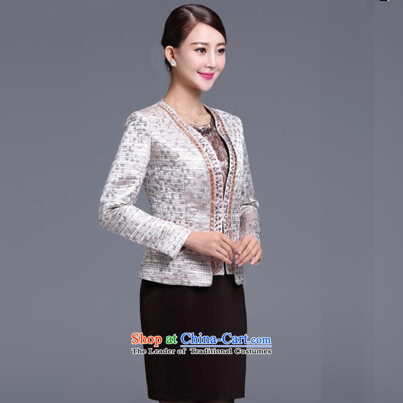 Leung Pui Connie 2015 autumn and winter in the new large older women's wedding dresses mother replacing dresses two kit Y9687 picture color M Leung Pui Ni (FABENE) , , , shopping on the Internet