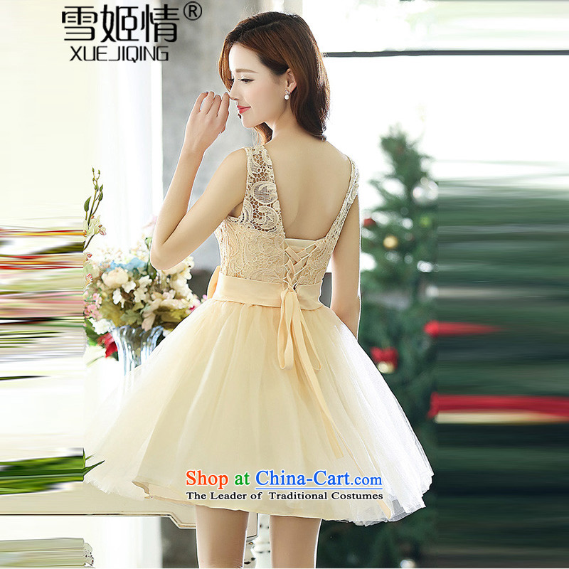 Michelle Gellar of 2015 new bride bridesmaid dress straps, princess bon bon short skirts bridesmaid marriage solemnisation evening dresses lace the wedding dresses dresses girl Michelle Gellar of white M (XUEJIQING) , , , shopping on the Internet