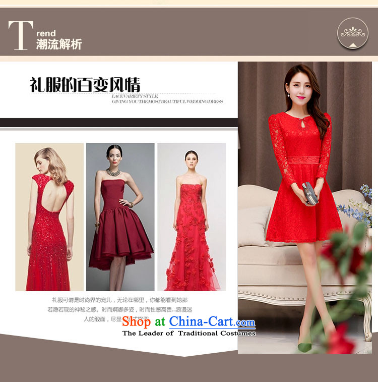 Michelle Gellar of autumn 2015 new stylish with lace hook flower engraving long-sleeved qipao for wedding dresses large decorated in video thin female aristocratic temperament red L picture, prices, brand platters! The elections are supplied in the national character of distribution, so action, buy now enjoy more preferential! As soon as possible.