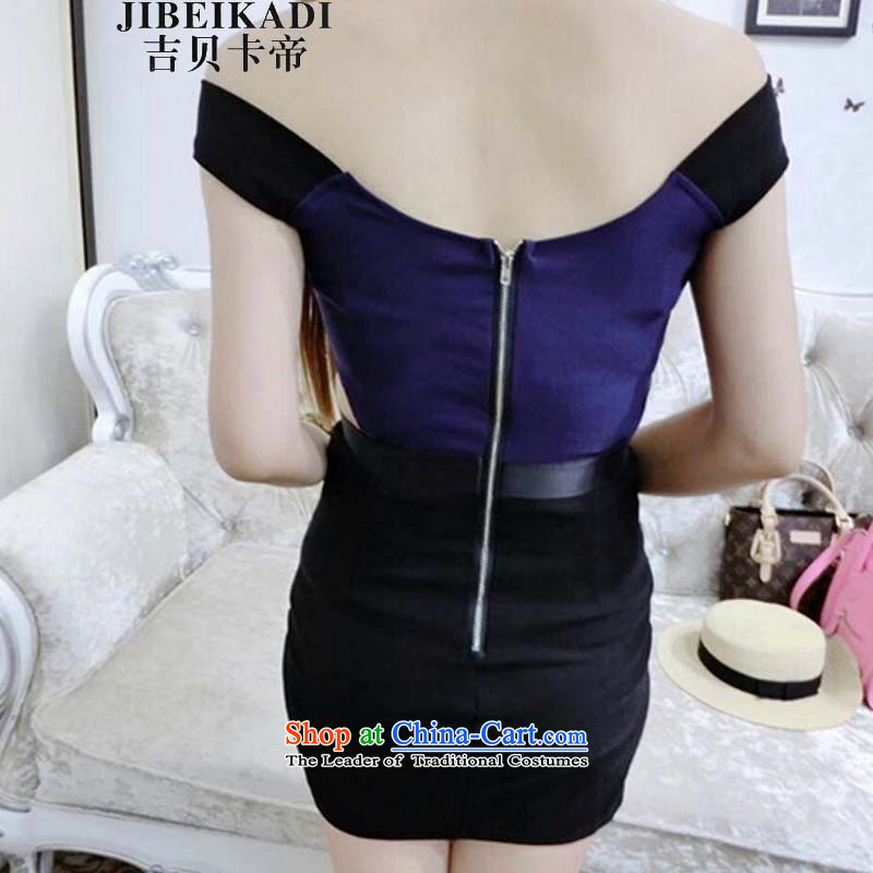 2015 new sexy engraving dresses Korean back-to-Sau San summer also small blue dress codes that are in the Bekaa in Dili (JIBEIKADI) , , , shopping on the Internet