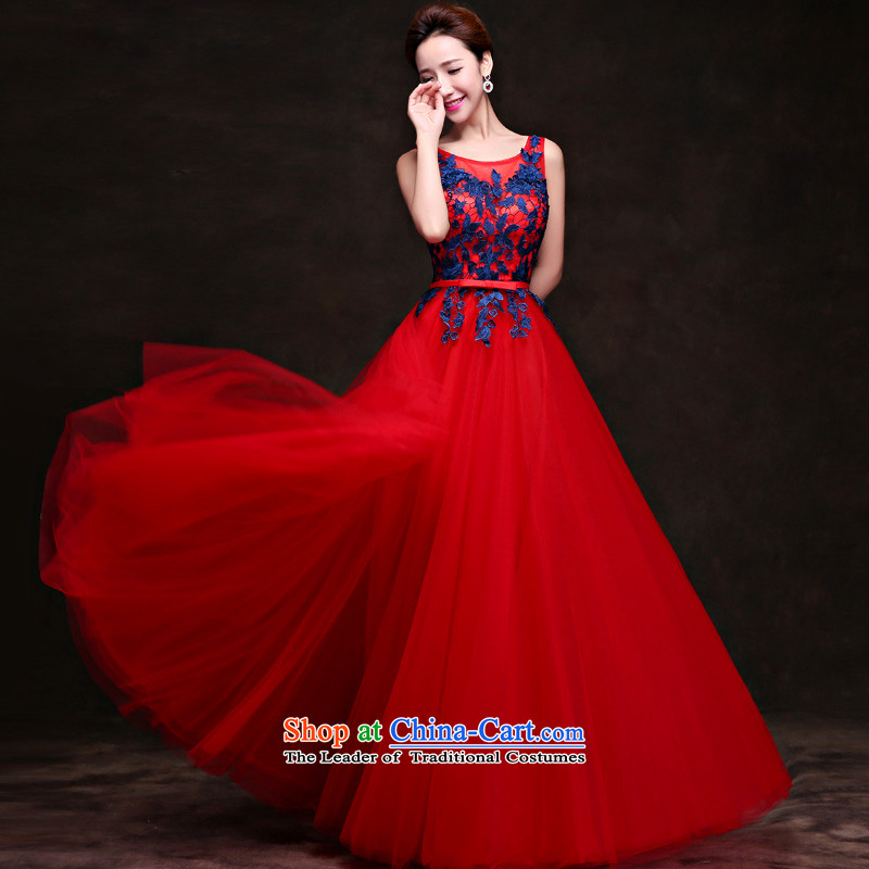 Wedding dress 2015 new bride autumn and winter clothing banquet service bows long lace dress Sau San video will bride dresses thin bridesmaid at annual meetings of the chairpersons to red. Lace XL, yarn edge Lily , , , shopping on the Internet