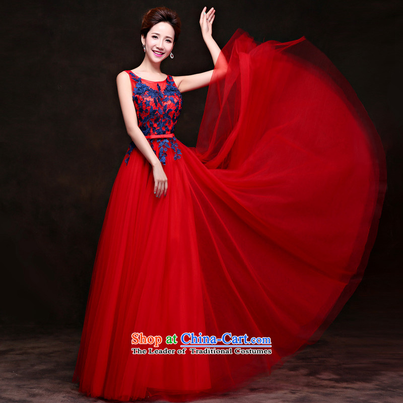 Wedding dress 2015 new bride autumn and winter clothing banquet service bows long lace dress Sau San video will bride dresses thin bridesmaid at annual meetings of the chairpersons to red. Lace XL, yarn edge Lily , , , shopping on the Internet
