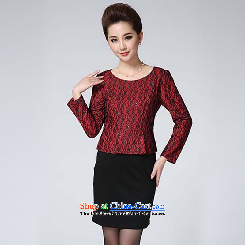 Mrs Ure Fall 2015 Kosovo temperament dresses in older large Sau San dress with middle-aged moms replace 8026 Red M Kosovo Lucy (woxi) , , , shopping on the Internet