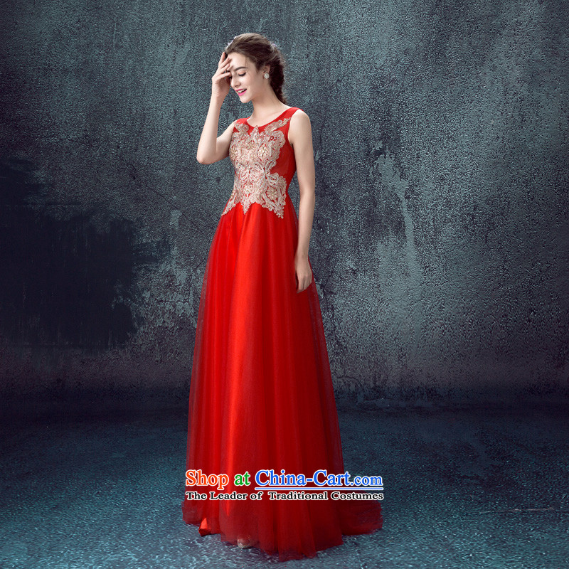 According to Lin Sa 2015 autumn and winter new wedding dresses long marriages evening dress tail stylish Korean Red M to serve bows Lin Sha , , , shopping on the Internet