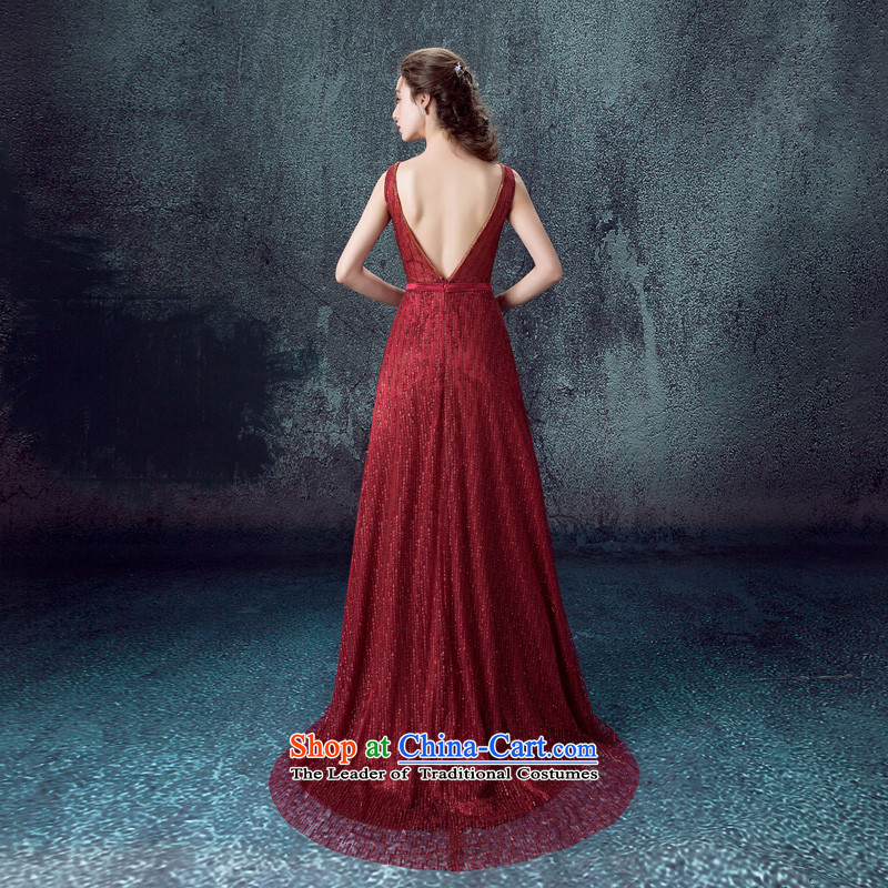 According to Lin Sha 2015 new long wine red Korean version thin bows services shoulders upscale marriages small trailing autumn evening dress dark red tailored customer service, in accordance with the Advisory Lin Sha , , , shopping on the Internet