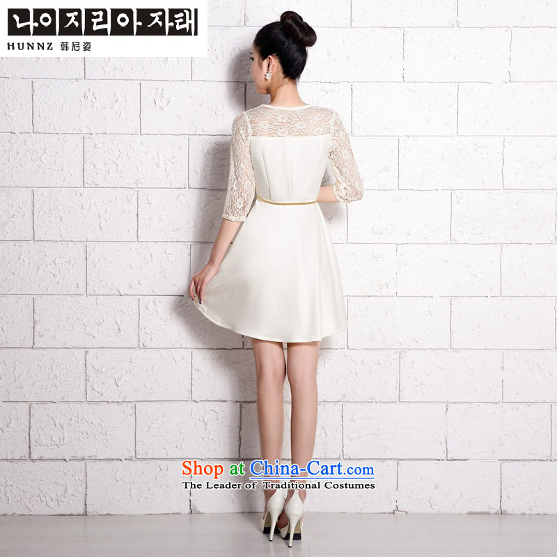 Name of the new 2015 hannizi Korean brides wedding dress short summer stylish evening dress bows service banquet white lace S, Korea, Gigi Lai (hannizi) , , , shopping on the Internet