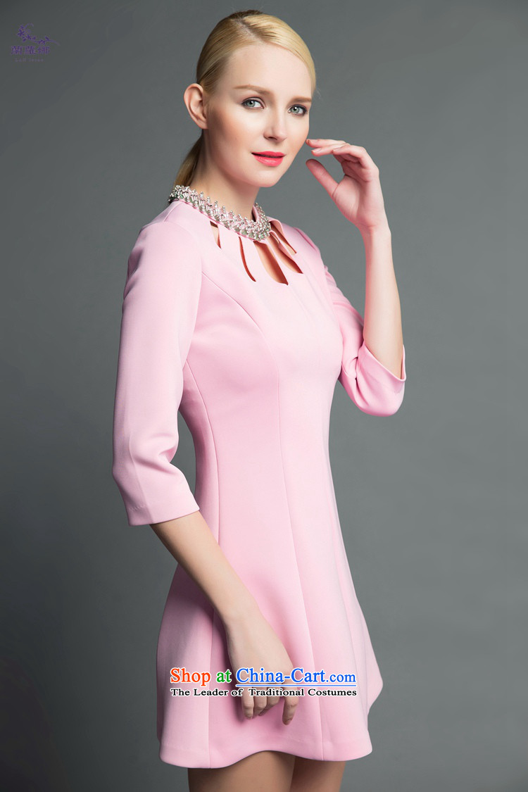 In the women's prey pink dresses dresses 2015 autumn and winter manually staple Pearl Diamond Engraving sexy 7 Annual Gala cuff bridesmaid Sau San video pictures, L/165 thin pink price, brand platters! The elections are supplied in the national character of distribution, so action, buy now enjoy more preferential! As soon as possible.