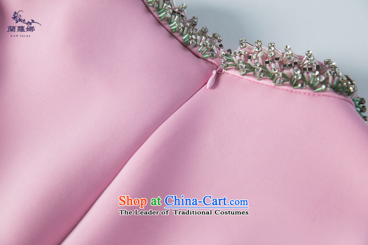 In the women's prey pink dresses dresses 2015 autumn and winter manually staple Pearl Diamond Engraving sexy 7 Annual Gala cuff bridesmaid Sau San video pictures, L/165 thin pink price, brand platters! The elections are supplied in the national character of distribution, so action, buy now enjoy more preferential! As soon as possible.