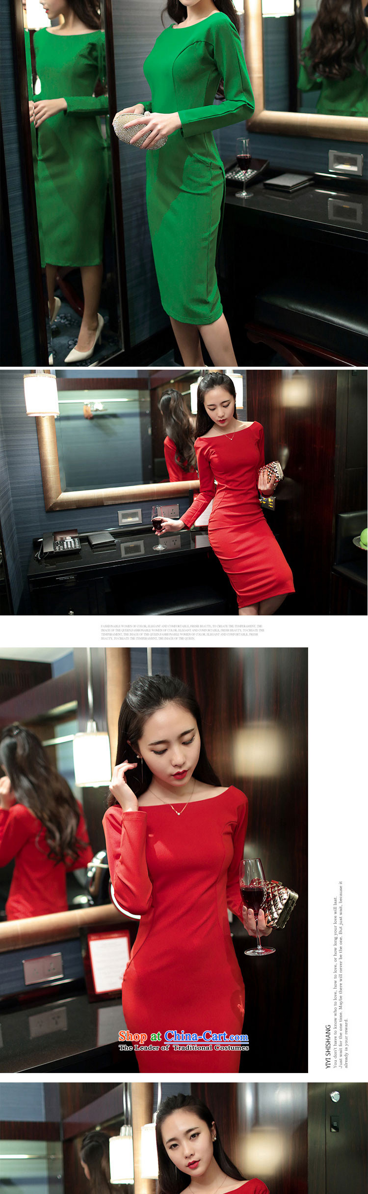 Note 2015 autumn and winter 婳 new for women and sexy word of the forklift truck for aristocratic Sau San temperament long-sleeved gown skirts and sexy dresses long skirt red L picture, prices, brand platters! The elections are supplied in the national character of distribution, so action, buy now enjoy more preferential! As soon as possible.