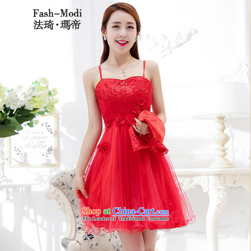 The law was in Dili 2015 Qi new marriages back door bows evening dresses female red long spring and summer wedding dresses, wedding package red 1752D L, law, Manasseh (qi fash-modi) , , , shopping on the Internet