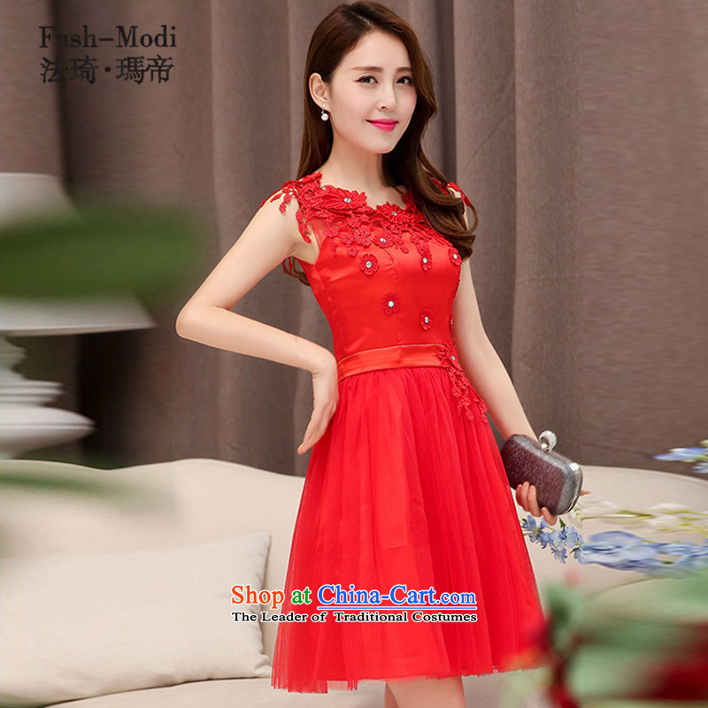 Law Chi Maria di 2015 autumn and winter, bows to bridesmaid dress service bridal dresses short of evening dress back door color red. serving drink M85 - 95, Law catty, Mr. Qi (fash-modi Manasseh) , , , shopping on the Internet