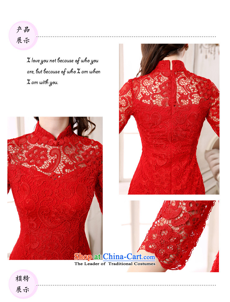 Time the  new 2015 Syria engraving female autumn red lace short skirt bride bows evening dress collar cheongsam red S picture, prices, brand platters! The elections are supplied in the national character of distribution, so action, buy now enjoy more preferential! As soon as possible.