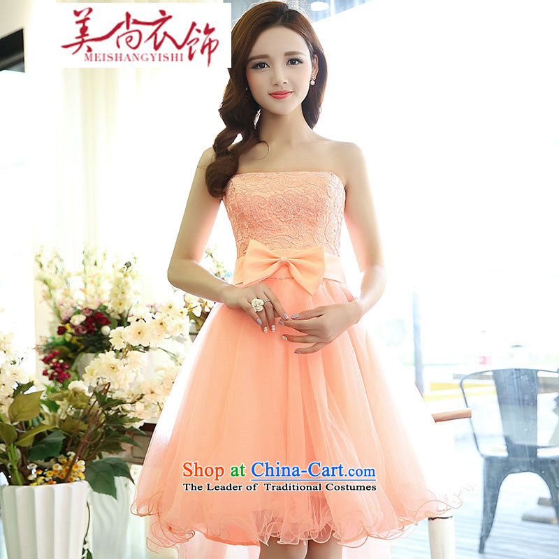 The United States is still clothing 2015 new stylish Sau San lace bridesmaid dinner serving pure color bon bon skirt large tie band anointed chest Female dress purple M us yet clothing shopping on the Internet has been pressed.