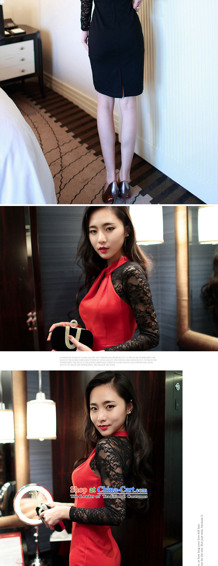 Note 2015 autumn and winter 婳 load new Korean women OL sexy fluoroscopy lace stitching hang also engraving sexy dresses of the forklift truck black dress S picture, prices, brand platters! The elections are supplied in the national character of distribution, so action, buy now enjoy more preferential! As soon as possible.