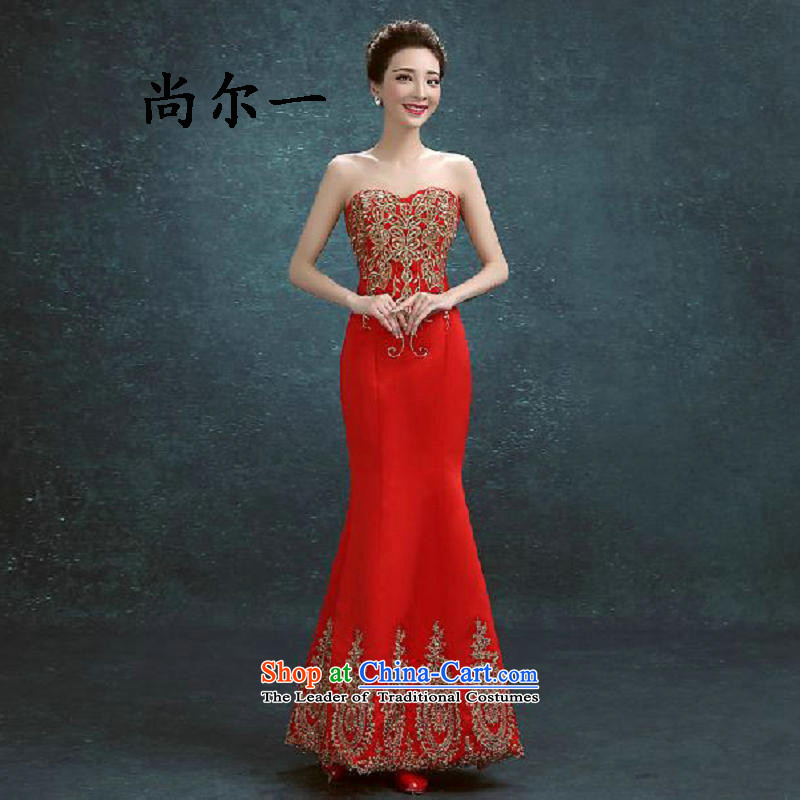 Yet, a wedding dresses bridesmaid services serving evening dresses and bows chest graphics slender stylish Sau San 8262 Red XL