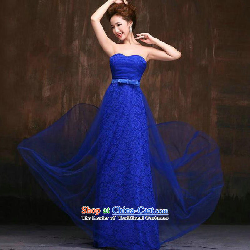 Yet, a new paragraph marriage bridesmaid services moderator banquet and chest evening dresses long thin wedding dresses video blue , L, yet, No. 8264 of 1 , , , shopping on the Internet