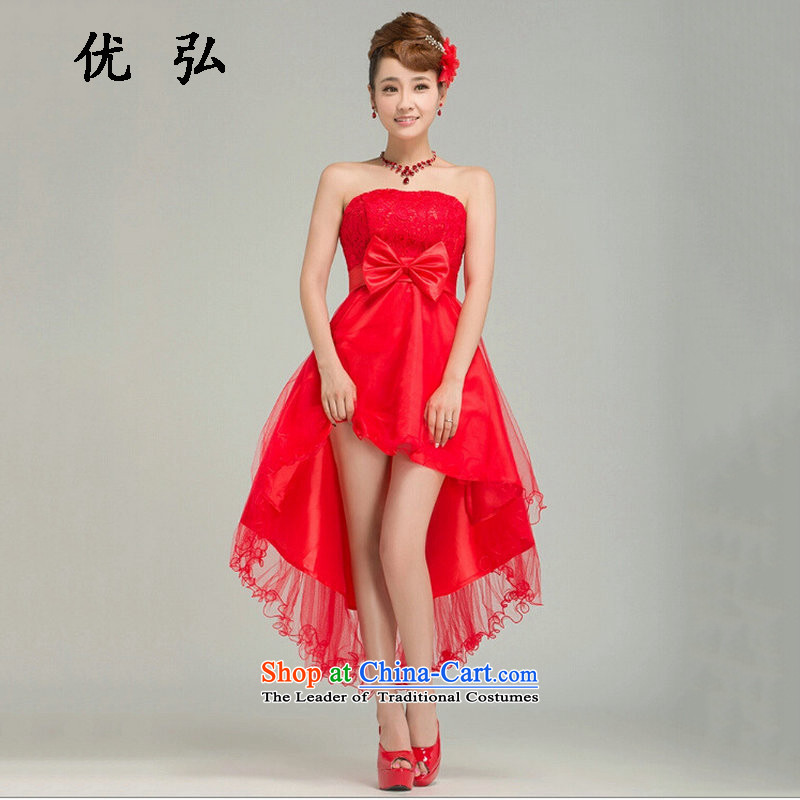 Optimize video bridesmaid Service, 2015 New anointed chest bridesmaid mission dress sister skirt bridesmaid dress suit Female ya6915 small redM