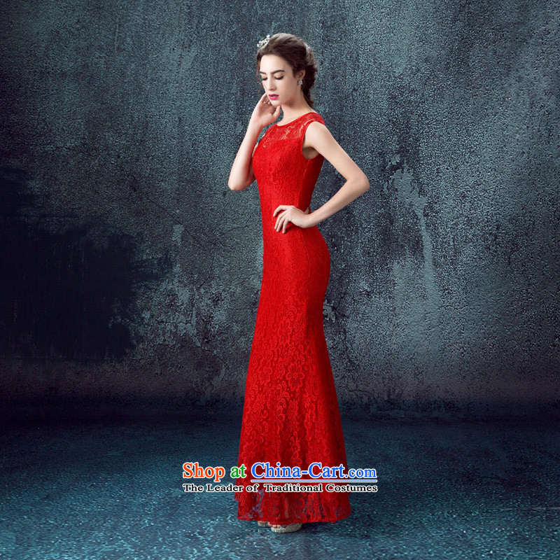 According to Lin Sa 2015, Red bride replacing wedding dress moderator of a field shoulder red lace bows services according to Lin Sha Red XL, , , , shopping on the Internet