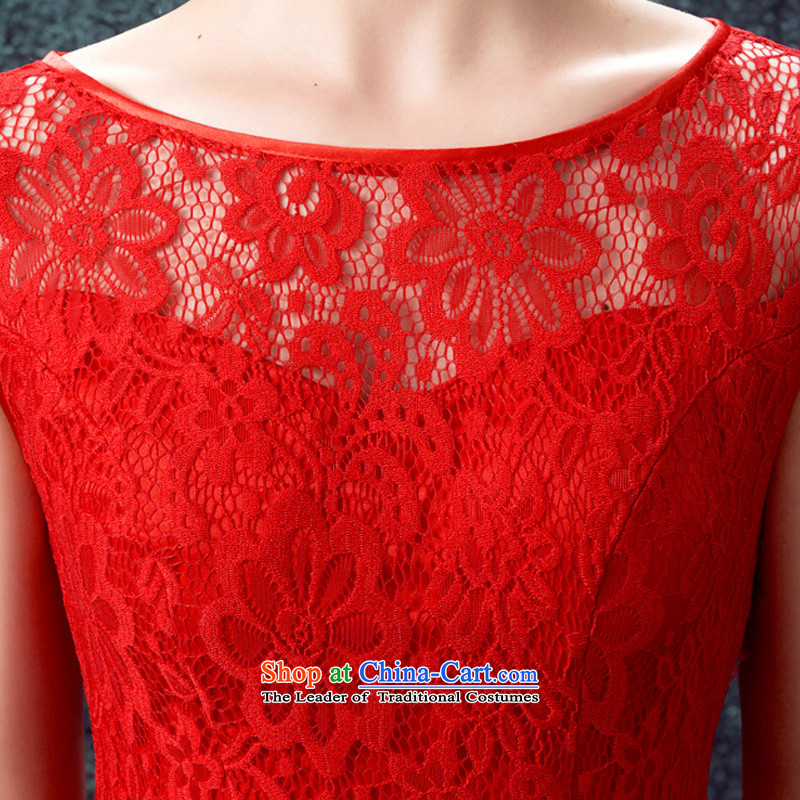According to Lin Sa 2015, Red bride replacing wedding dress moderator of a field shoulder red lace bows services according to Lin Sha Red XL, , , , shopping on the Internet