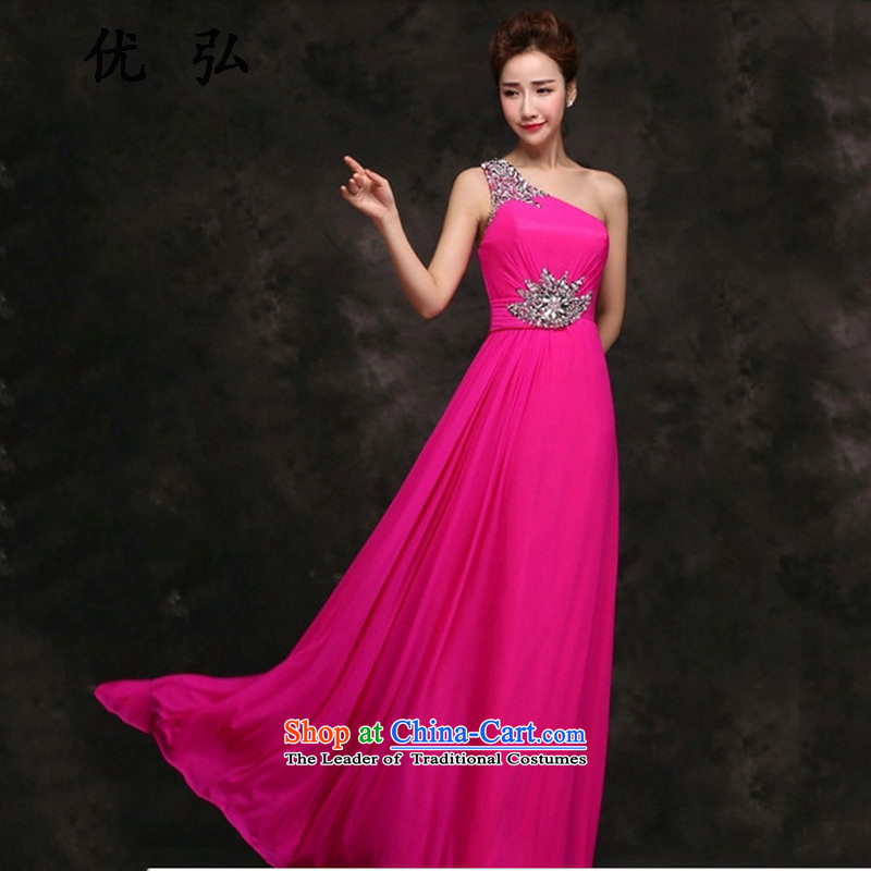 Optimize Hong-evening dresses 2015 new shoulder on chip marriages bows to red long gown girl S, Optimize Philip lg9772 red , , , shopping on the Internet