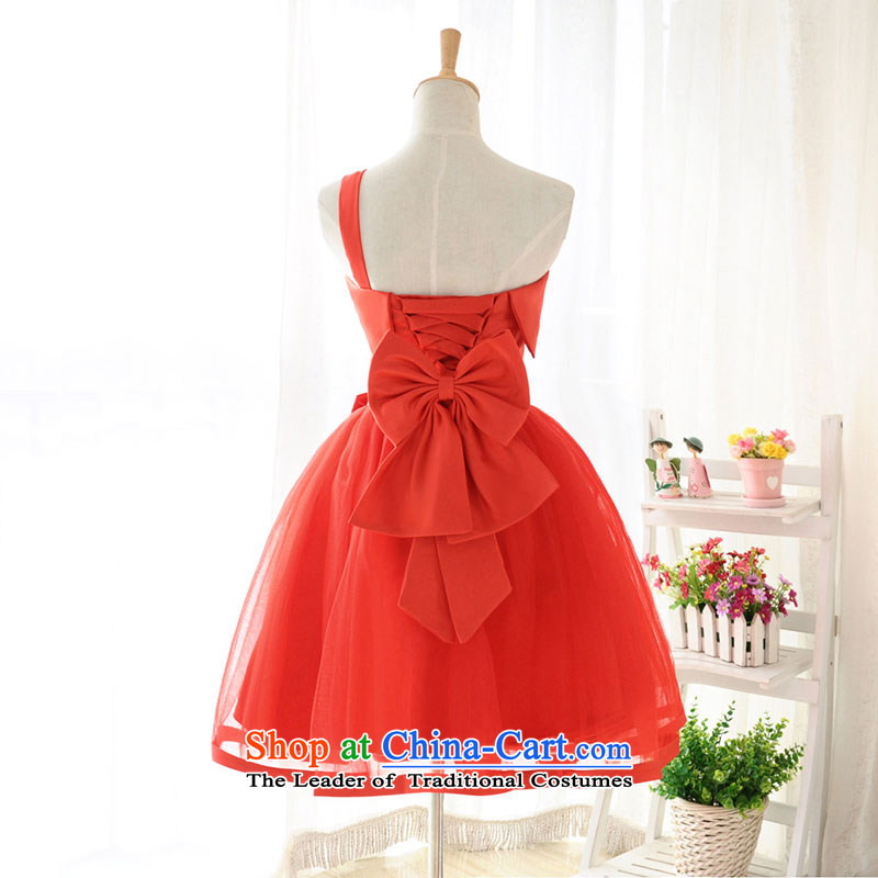 Millennium bride 2015 new Korean Pink Single Twine Bow Knot presided over small shoulder Dress Short, wipe the chest and sisters bridesmaid services red mission that the millennium bride shopping on the Internet has been pressed.