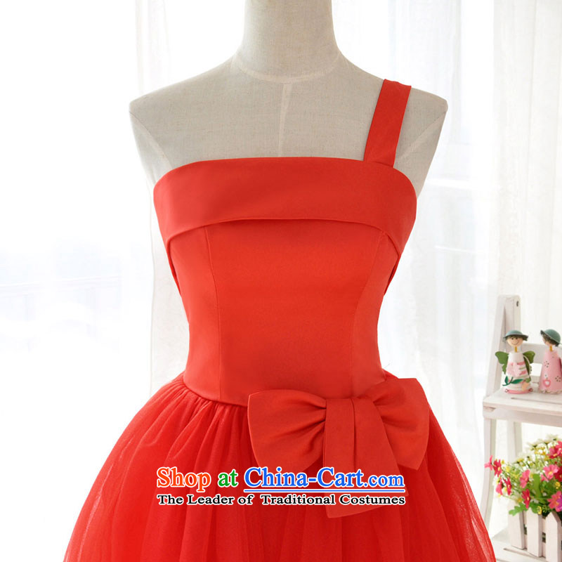 Millennium bride 2015 new Korean Pink Single Twine Bow Knot presided over small shoulder Dress Short, wipe the chest and sisters bridesmaid services red mission that the millennium bride shopping on the Internet has been pressed.