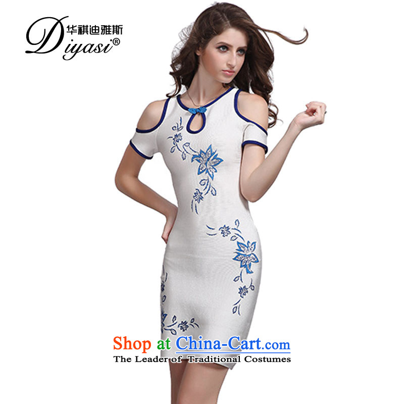 Hua Qi Avandia, original innovation, sexy bare shoulders white bandages skirt temperament of nostalgia for the evening banquet dress short, white , China sincerely Avandia, , , , shopping on the Internet