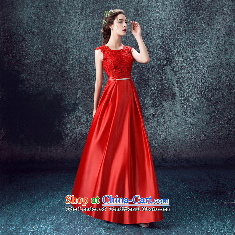 According to Lin Sa 2015 Autumn new marriages bows services evening dresses long shoulders wedding dresses skirts Sau San Red Red XL, according to Lin Sha , , , shopping on the Internet