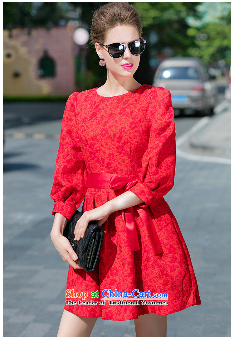 Where Sophie Women 2015 autumn and winter new lady red dress bows to the European site lanterns cuff large dresses RED M picture, prices, brand platters! The elections are supplied in the national character of distribution, so action, buy now enjoy more preferential! As soon as possible.