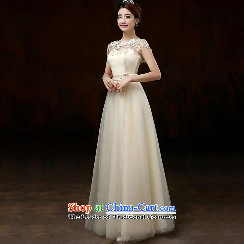 A spring naoji new Korean skirt Fashion bridesmaid mission skirt dress Sau San Video Thin women, 8271 champagne color long L, A naoji shopping on the Internet has been pressed.