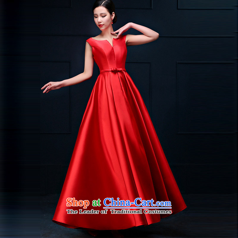 Yet, a marriage bridesmaid wedding dress bows services wedding night wear long bride services 8273 Red long M naoji a , , , shopping on the Internet