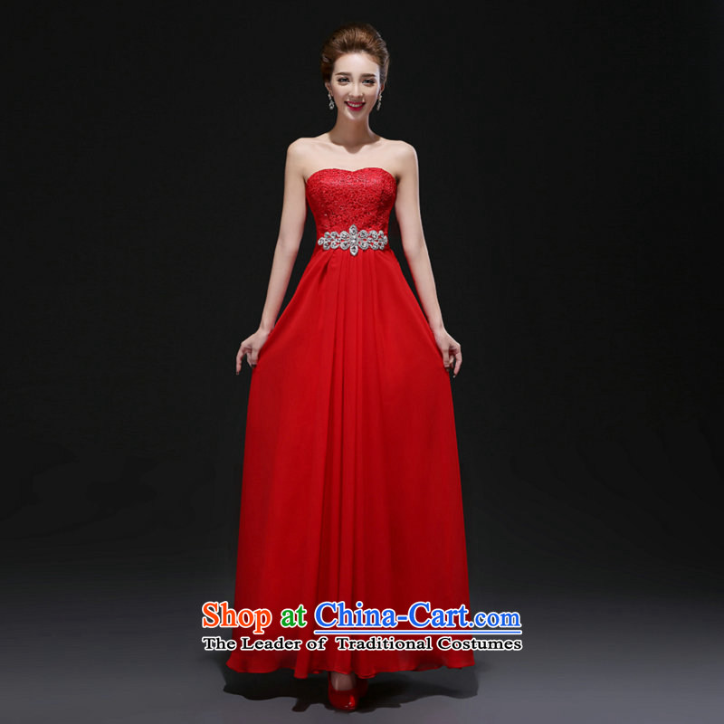 Naoji a new spring bride stylish Long Chest banquet dress wiping the wedding dress red Summer 8275 Red XS, yet women's shopping on the Internet has been pressed.