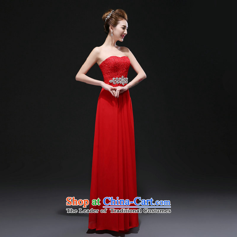 Naoji a new spring bride stylish Long Chest banquet dress wiping the wedding dress red Summer 8275 Red XS, yet women's shopping on the Internet has been pressed.