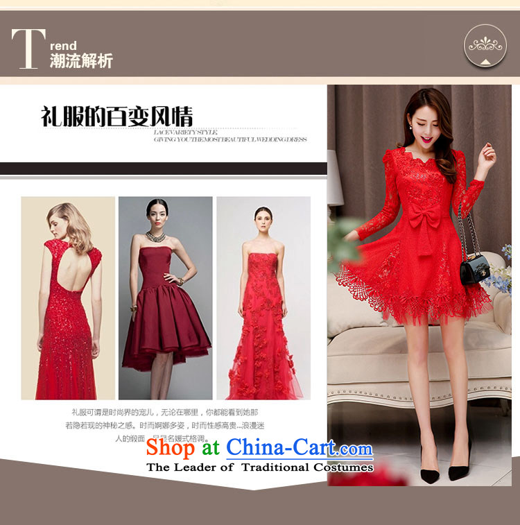The dream of autumn boxed long-sleeved red dress video thin lace Sau San bridal dresses bows service banquet thin small dress RED M picture, prices, brand platters! The elections are supplied in the national character of distribution, so action, buy now enjoy more preferential! As soon as possible.